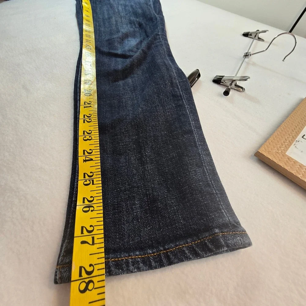 J Crew Jeans Womens sz 26 Toothpick‎ Stretch Dark Denim Skinny 30x28 Distressed